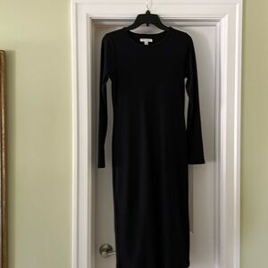 Free Assembly maxi dress long sleeve in waded black size S